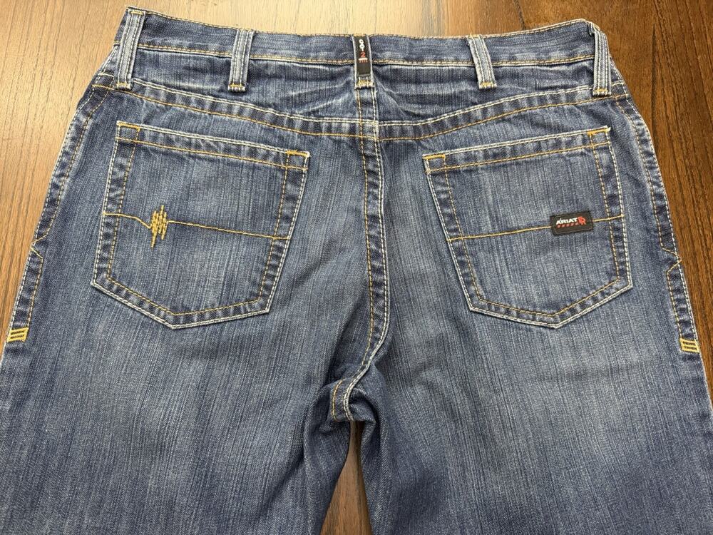 Ariat FR Men’s Blue Bootcut Denim Jeans Low Rise Medium Wash 36/32